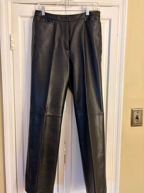 Classiques Entier Black Cropped Leather Pants